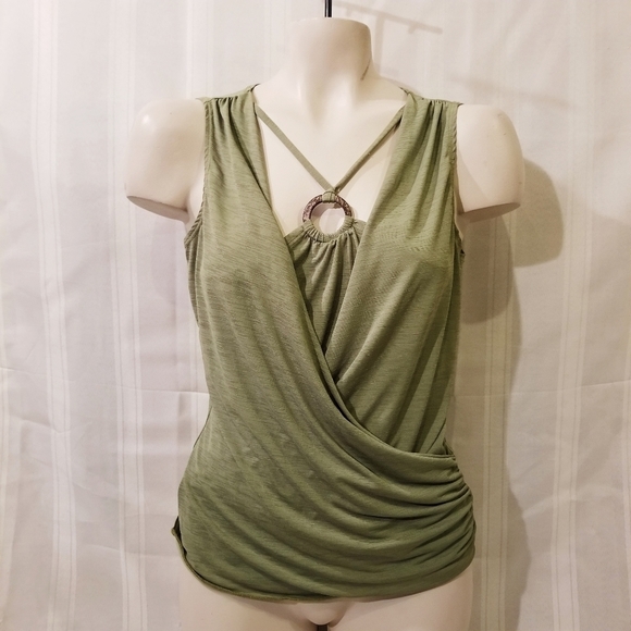 A. Byer Tops - A. Byer Green Stretchy Blouse Size L